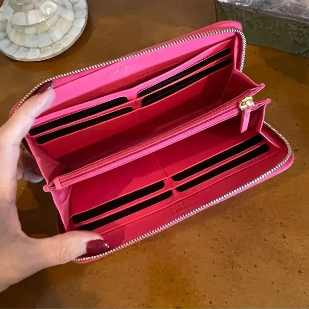 CHANEL 19 Long Zipped Wallet Pink Lambskin Zip Around